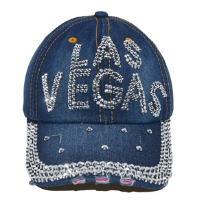 Gorra de Béisbol Deportiva Estructurada de 5 Paneles con Diseño Personalizado, Logotipo de LAS VEGAS Bordado con Pedrería, Cierre Ajustable, de Alto Rendimiento - Product Image 2