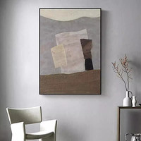 Art mural minimaliste noir, grande peinture texturée 3D faite à la main sur toile, art mural Wabi Sabi, tableau pour hôtel moderne
