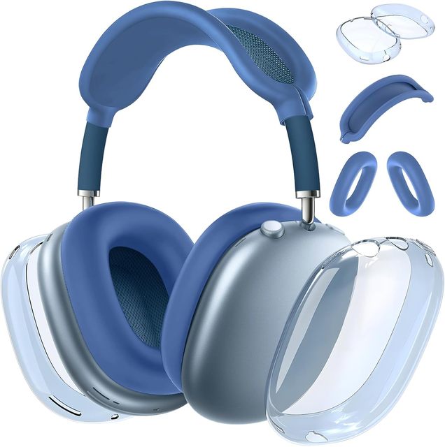 Soft TPU and Silicone Case for AirPods Max 2 Cover 2024/2020 EarPad Case Ear Cups Headband Cover for AirPods Max USB-C/Lighting