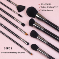 EMF professionnel Logo personnalisé fond de teint poudre fard à paupières ensemble de pinceaux de maquillage haute qualité 10 pièces pinceaux de marque privée