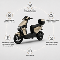Trottinette Électrique Commuter E-Moped Or Champagne Phare LED Top Box Conduite Urbaine Adulte Vente en Gros Usine OEM Directe