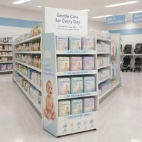 Étagère métallique pour couches jetables pour bébés avec rayonnage gondole et installation rapide