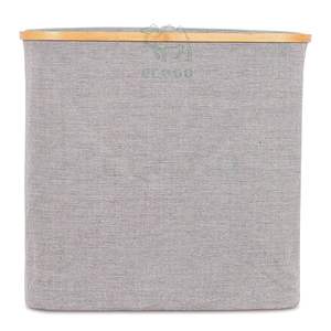 Cesta de lavandería de madera con asa de transporte con cesto de madera plegable y bolsa de lona hecha de poliéster duradero - Product Image 5