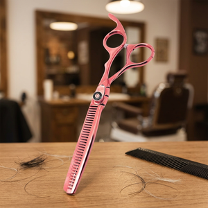 Professional High-quality <b>Hair</b> <b>Thinning</b> <b>Scissors</b> 6CR13 Stainless Steel Blunt Tip Right Handed Medium Handle Custom Teeth Salon - Product Image 4