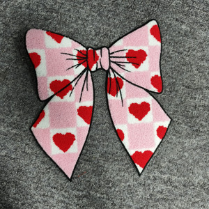 Patch brodé thermocollant grand format 28 cm motif nœud Saint-Valentin amour Xoxo Bemine pour T-shirts et sweats à capuche - Product Image 2