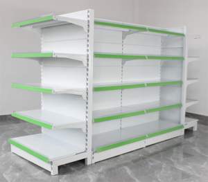 Estanterías Metálicas de Acero Personalizadas, Estanterías de Exhibición al por Mayor, Góndola Negra de Doble Cara, Estanterías de Supermercado, Estanterías de Venta al por Menor - Product Image 4