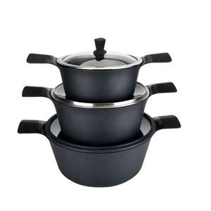 Vente en gros Batterie de cuisine personnalisée en fonte d'aluminium marmite ronde 20cm 24cm 28cm casserole antiadhésive - Product Image 1