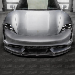 Lèvre avant en fibre de carbone pour <span class=keywords><strong>Porsche</strong></span> <span class=keywords><strong>Taycan</strong></span> <span class=keywords><strong>Turbo</strong></span> <span class=keywords><strong>Turbo</strong></span> <span class=keywords><strong>S</strong></span>, lèvre de pare-chocs de voiture, 2019-2022, mise à niveau au style Vorstein - Product Image 3