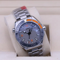 Montre de plongée de luxe à lunette orange, cristal saphir de haute qualité, cadran lumineux, chronographe, montre mécanique pour homme en acier inoxydable