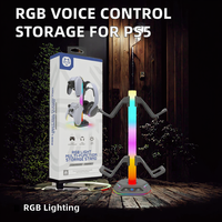 Accessoire de support de stockage de contrôleur de jeu à commande vocale et de lumière RVB en matériau ABS pour accessoires compatibles PS5