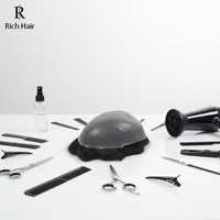 Prothèse capillaire personnalisée en PU, perruque Lace Front, cheveux Remy, ligne frontale en V, toupet pour hommes, remplacement capillaire