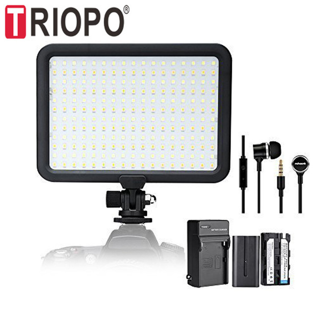Triopo Photography TTV-204 Video LED Light on Camera Portable Light With Battery