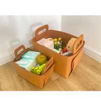 Boîte de rangement pliable et détachable en feutre de haute qualité avec poignée intégrée, panier de rangement portable sur mesure