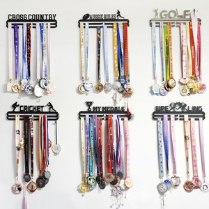 Support mural personnalisé pour médailles de course de marathon, cadre de présentation, étagère, support pour trophées, en bois, fer ou métal - Product Image 1