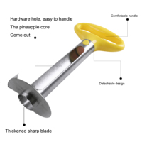 Accesorios de Cocina, Cortador de Piña de Acero Inoxidable, Removedor de Tallo de Piña, Descorazonador de Piña