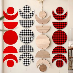 Decoración de Pared de Lujo para el Hogar, Diseño de Sol y Luna, Patrón a Cuadros, Forma de Círculo y Semiesfera, para Sala de Estar - Product Image 2