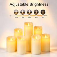 Bougie LED sans flamme à piles, à effet de flamme vacillante et mobile, en cire véritable, télécommandée, pour mariages