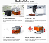 YEE-A1Pro 5/10W+1W Machines de gravure laser double faisceau, faciles à utiliser et adaptées aux débutants, acier inoxydable, plastique