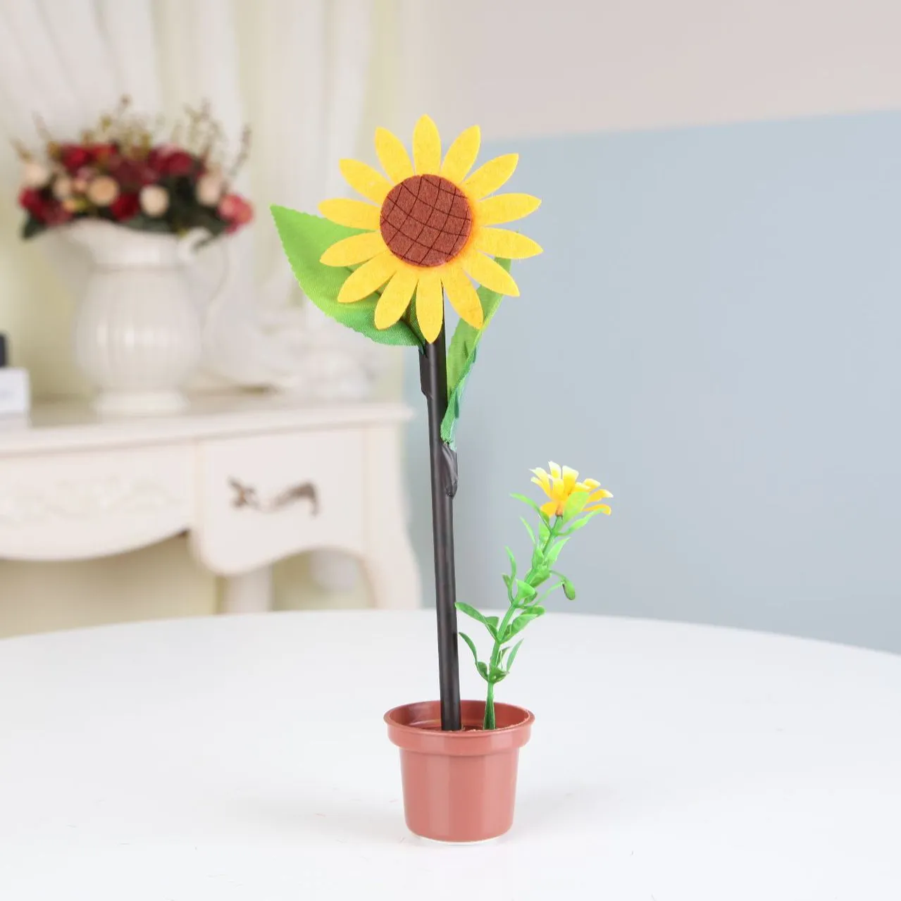 Promocionais Kids Gift Cute Flower Pot Caneta Esferográfica Girassol Pot Flower Pen