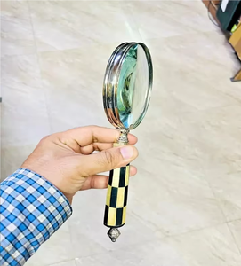 Lupa de latón marítimo antiguo vintage con mango de resina resistente Artesanía de metal - Product Image 6