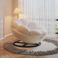 Canapé sectionnel moderne en forme de citrouille Fauteuil pouf en tissu confort ultime pour le salon Loisirs paresseux