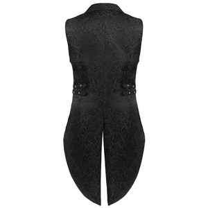 Gilet Steampunk Victorien et Gothique pour Homme, Gilet Vintage Rouge à Double Boutonnage Jacquard en Brocart, Veste Sans Manches - Product Image 5