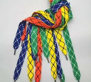 Colorful nylon satin flat sole shoelaces with hood rope braid