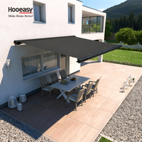 Auvent de jardin rétractable de grande taille en aluminium, personnalisable, électrique, de luxe, pour l'extérieur, Hooeasy