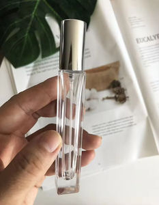 Botella de Perfume de Vidrio de Lujo de 10 ml, Cuadrada/Redonda, Recargable, con Atomizador de Aluminio y Tapa - Product Image 5