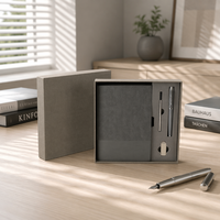 Ensemble cadeau de carnet à grain vertical texturé de qualité supérieure avec clé USB spécialisée de 8 Go et stylo de direction