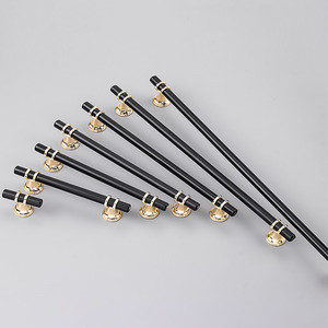 Modern Minimalist Cabinet Drawer Bar Handles Gold <b>Black</b> Aluminum Alloy Durable Furniture Hardware - Product Image 3