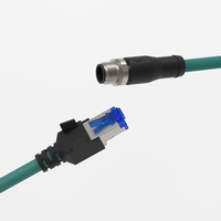 Câble de caméra industrielle pour vision industrielle, connecteur M12 X codé 8 broches mâle vers RJ45 Cat6 Ethernet, haute flexibilité, 8 broches