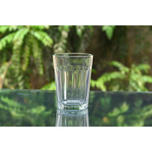 Vaso Moderno de Vidrio Acanalado |   Vaso Reutilizable Resistente de 120 ml, Apto para Lavavajillas, Transparente, para Jugo y Agua, para Cafeterías, Restaurantes y Fiestas - Product Image 1