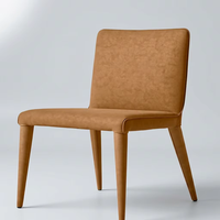 Chaise de salle à manger en cuir Track, dossier haut, design classique, confort multifonctionnel, mobilier de salle à manger