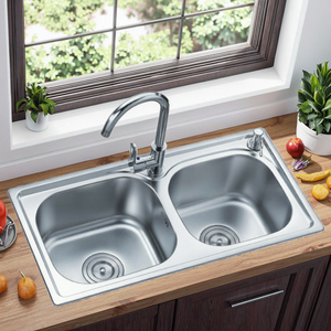 <span class=keywords><strong>Lavello</strong></span> in acciaio inox a doppia parete con supporto fatto a mano <span class=keywords><strong>lavello</strong></span> <span class=keywords><strong>vasca</strong></span> da bagno con rubinetto a un foro non incluso - Product Image 2