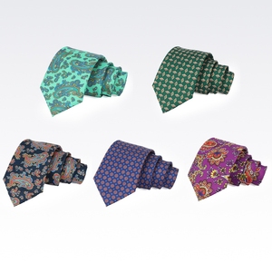 Cravate pour hommes, cravates de luxe élégantes en soie à rayures, cravates classiques en soie à motif floral et à carreaux, vente en gros - Product Image 1