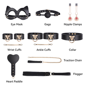 BANSEY Kit de Contrainte en Cuir 8 Pièces avec Étui Crocodile, Collier, Laisse, Menottes, Paddle – Coffret Cadeau Érotique pour Couples - Product Image 6