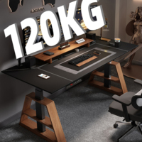 Table de bureau électrique relevable, table d'ordinateur, établi, bureau intelligent en bois massif