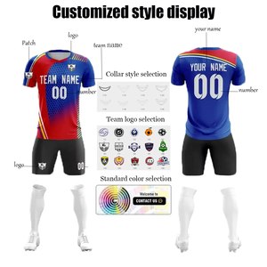 Camiseta <span class=keywords><strong>de</strong></span> Fútbol Sublimada Personalizada, Uniforme <span class=keywords><strong>de</strong></span> Fútbol <span class=keywords><strong>de</strong></span> Concepto, Camiseta <span class=keywords><strong>de</strong></span> Fútbol <span class=keywords><strong>de</strong></span> Poliéster - Product Image 3