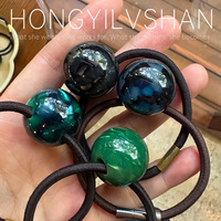 Élastique à cheveux rond en verre organique à l'acide acétique Linxi pour femme, fait main haut de gamme, respectueux du cuir chevelu, polyvalent pour queues de cheval et chignons bas