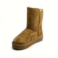 Vente directe d'usine OEM/ODM, bottes d'hiver unisexes mi-mollet, double face en peau de mouton, semelle en EVA TPR, bottes imperméables et chaudes