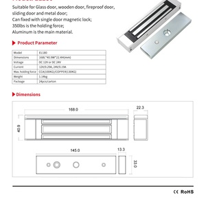 Cerradura Magnética de Seguridad para Puerta de Alta Calidad, 180 kg, 350 lb, con Control de Acceso - Product Image 6