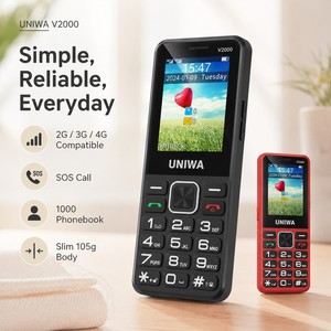 Teléfono Móvil UNIWA V2000 con Botones Grandes, 4G, Pantalla IPS de 2.4 Pulgadas, Altavoz Potente, Teclado <span class=keywords><strong>para</strong></span> Personas Mayores, Botón SOS - Product Image 1