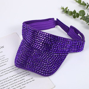 <span class=keywords><strong>Visière</strong></span> de soleil brillante en strass pour <span class=keywords><strong>femme</strong></span>, casquette de baseball ouverte en cristal scintillant, chapeau de soleil à dessus ouvert anti-UV pour l'été, la plage et le <span class=keywords><strong>golf</strong></span> - Product Image 6
