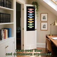 Organizador de Pared con 8 Bolsillos y 8 Portaetiquetas, Color Negro, para Clases, Oficina, Archivos, Trabajos Escolares y Álbumes de Recortes