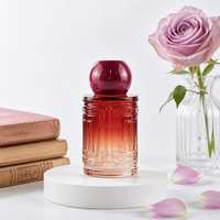 Bouteille diffuseur de parfum cylindrique en verre gaufré de 150 ml, vide, avec bouchon en plastique blanc, impression de logo personnalisée