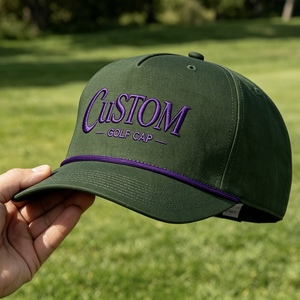 Custom Rope Golf Baseball Cap High Density 3D Embroidery Logo Adjustable Snapback Sports <b>Hat</b> For <b>Men</b> Women Golfing - Product Image 5