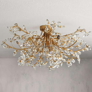 American Vintage Small Crown Chandelier Crystal Colgante Luz de techo para sala de estar y restaurante Accesorios de iluminación - Product Image 4