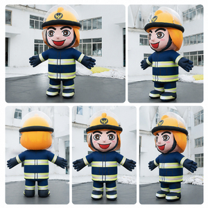 Costume gonflable géant personnalisé pour pompier pour la promotion de la propagande, pompier gonflable géant de dessin animé personnalisé - Product Image 2