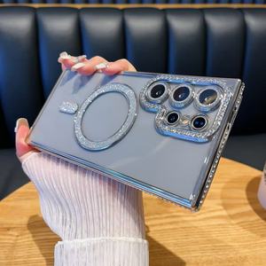 <span class=keywords><strong>Coque</strong></span> de téléphone magnétique en strass électrolytique de luxe pour Samsung <span class=keywords><strong>S22</strong></span> <span class=keywords><strong>Ultra</strong></span> Film d'objectif <span class=keywords><strong>Coque</strong></span> de conception <span class=keywords><strong>transparente</strong></span> antichoc en TPU - Product Image 2
